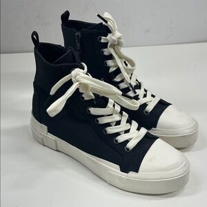 New ASH Ghibly Black Canvas Lifestyle High-Top Sneakers Size EU 38, US 7.5-8